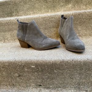 Grey Leather / Suede Ankle Booties